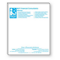 50 Page Magnetic Note-Pads with Cyan Blue Imprint (3.5"x4.25")
